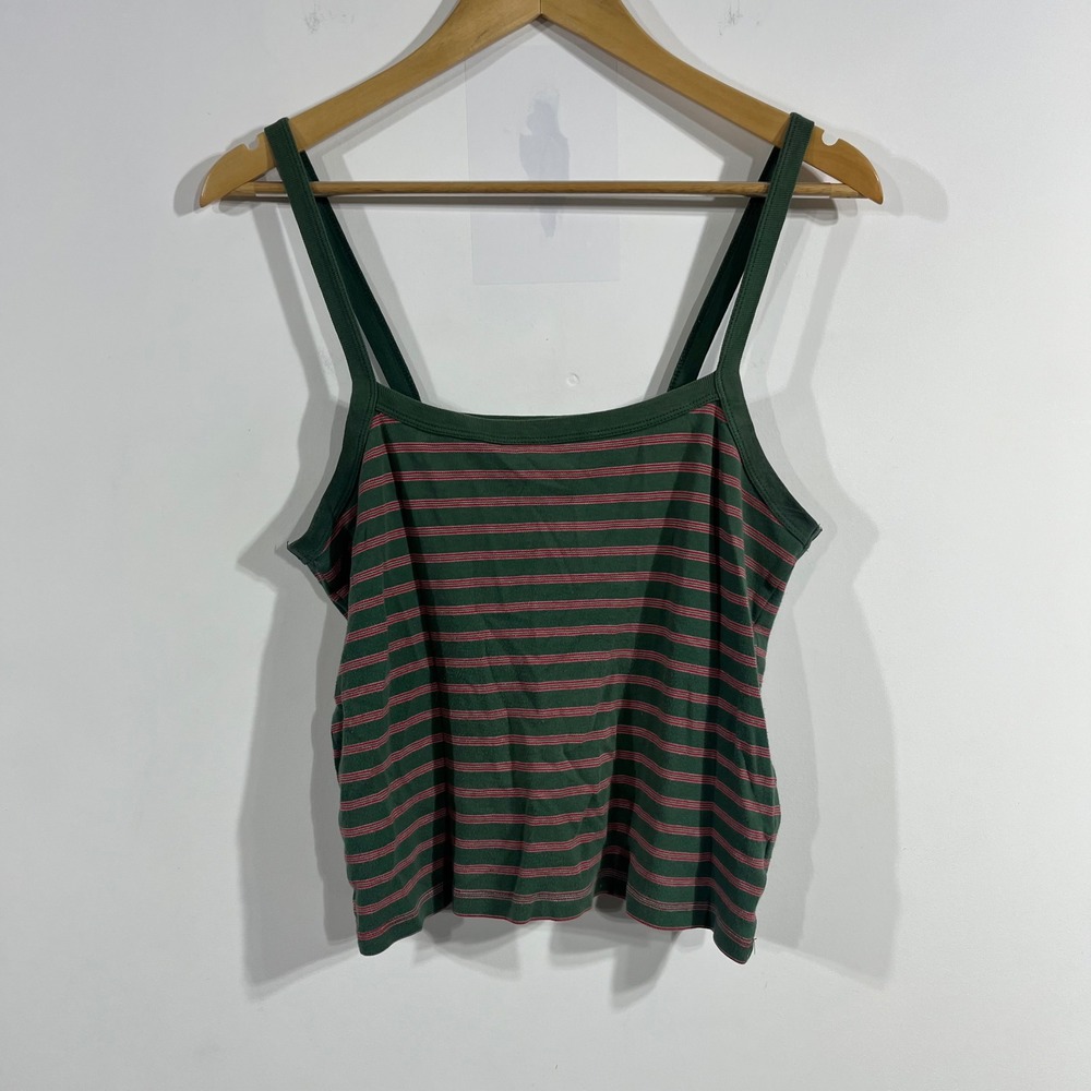 Zine Y2K Granola Fisherman Boho Coastal Striped Cotton Cami Top Womens Medium